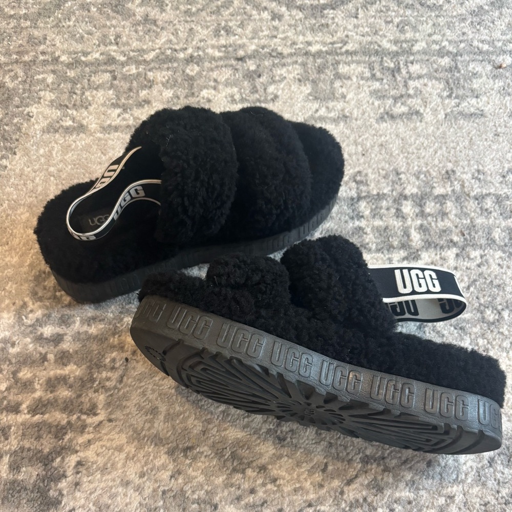 UGG Black Fluffita slippers